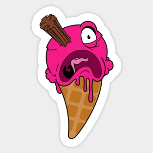 Eye-scream: Strawberry with flake variant Sticker